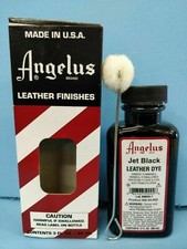 Angelus Jet Black Leather Dye 3 oz. with Applicator for Shoes Boots Bags NEW picture