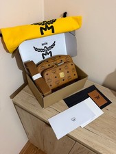 MCM Visetos Crossbody Bag Men’s Cognac Brown Monogram Gold Hardware picture