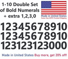 1-10 Bolston Bold Outdoor Vinyl Decal Numbers for Mailbox, Door, Address, Locker picture