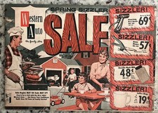 Vintage 1961 Western Auto Catalog Flyer Bicycle Fishing Radios TV Boat Arcola IL picture