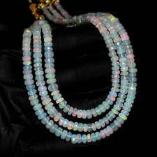 3 Strand Amazing Cut Ethiopian Opal 155 Cts Beaded Jewelery Necklace VK 12 E711 picture