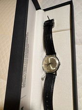 Timex Marlin Women's Manual Wind Watch Silver Dial Black Leather Strap w/ Box picture
