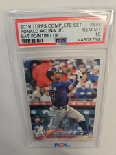Ronald Acuna Jr 2018 Topps Complete Sets Rookie PSA 10 Gem Mint Braves RC #698 picture