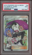 2019 Pokemon Sun & Moon Full Art Jessie & James Hidden Fates #68 PSA 9  picture