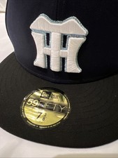 NEW Japan OSAKA HANSHIN TIGERS NEW ERA Baseball Cap Hat Black/WHITE/blue 7 3/8 picture
