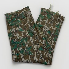 Vintage Mossy Oak Pants Mens XL Bottomland Green Leaf Camo Cargo 90s Hunting picture