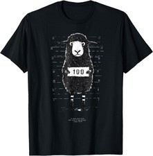 Funny Black Sheep Mugshot Lost But Found Humor Funny Jesus T-Shirt picture