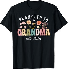 Promoted to Grandma Est 2026 Floral Future Grandmother T-Shirt unisex T-Shirt picture