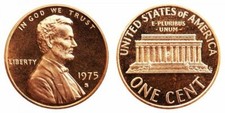 1975 P D S LINCOLN CENT  DCAM PROOF , P D IN MINT CELLO 3 COINS picture