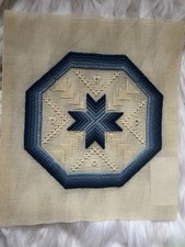 Vintage 1983 Joan Masterson Completed Needlepoint Canvas Star picture