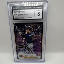Panini Donruss Optic 2021 Freddie Freeman T-Minus TM12 Black Finite 1/1 CGC 8 picture