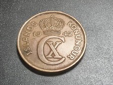 1942 Iceland 5 Aurar WWII Coin picture