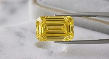2.40CT Emerald Cut, Fancy Yellow Color VVS1 Diamond Premium Quality gemston 7x9m picture