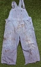 Vintage 40s 50s Pay Day Hickory Stripe Railroad Overalls 42x20 Distressed USA picture