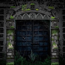 Hunnmingre 3 Pcs Cemetery Halloween 12 x 71 inches, 28 x 71 gray picture