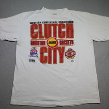 Vintage Houston Rockets T Shirt XL Clutch City NBA Western Conf Champs 94 Finals picture