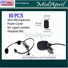 Mini Microphone Windscreen Foam Cover for Lapel Lavalier Headset Mic Black 10 PC picture