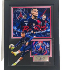 Kylian Mbappe Paris SG Laser Autographed Signature 14x18 Framed Photo Collage picture
