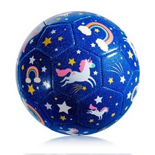EVERICH Kids Soccer Ball Size 3 - Shiny Blue Unicorn Soccer Ball with Pump fo... picture