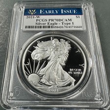 2021-W PROOF Silver Eagle PCGS PR70 DCAM, Type 1, Early Issue (90930) picture