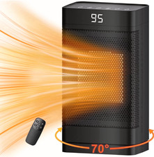Calefactor Cerámico PTC 1500W Portátil con Oscilación 70° y Temporizador, Nuevo picture