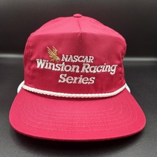 Rare NASCAR Winston Racing Series 1990's Red Snapback Rope Hat SCM Marketing. picture