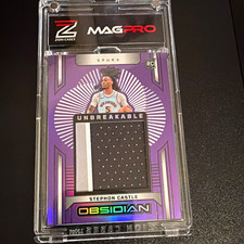 Panini 2024-25 Obsidian Stephon Castle Spurs RC Unbreakable MEM Purple /75 picture