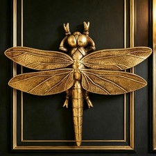 Large 3D Gold Dragonfly Wall Decor picture