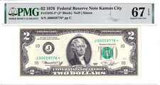 1976 $2 FRN Kansas City **STAR** PMG Superb Gem Unc 67EPQ #J00059776* picture