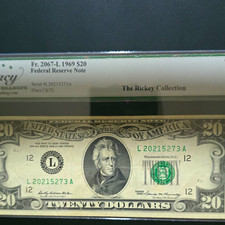 Series 1969 $20 Federal Reserve Note Legacy Currency Grading 30 Apparent Serial picture