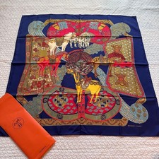 HERMES Carre 90 Art des Steppes Silk Scarf picture