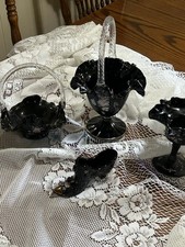 Fenton Rose Design Hand painted With Signatures. Perfect  Four Piece Collection picture