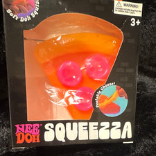 Nee Doh Squeeza Pizza Slice Soft Doh Squish Squeeze Toy Peelable Cheese 3+ picture