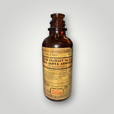 Antique Eli Lilly Yerba Santa Aromatic Fluid Extract No 510 Amber Bottle Label picture