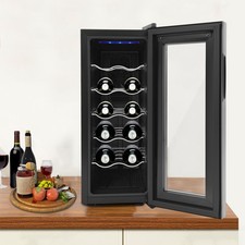 Wine Fridge 12-bottle  Champagne Wine Fridge Bars Wine Cooler Refrigerator Black picture