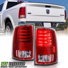 Replacement 2013-2018 Dodge RAM 1500 2500 3500 Chrome/Red LED Tail Lights LH+RH picture