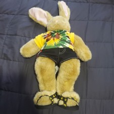 Vintage 1997 Build A Bear Bunny Plush With Summer Tie Dye Outfit Floppy Ears picture