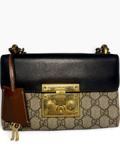 Gucci Padlock GG Shoulder Bag Black/Brown Canvas/Leather picture