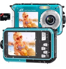 4K Underwater Camera 11FT Waterproof with 32GB Card 48MP Autofocus Dual-Screen.. picture
