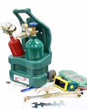 HVAC Brazing Welding Cutting Torch Kit w/Oxygen Acetylene Tanks Regulator & TOTE picture