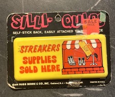 Vintage 1974 Russ Berrie Silli Quips Streakers Supplies Sold Here Self Stick NOS picture