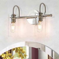 EDISLIVE Paquette 14 in. 2-Light Satin Nickel Modern Vanity Light Fixture picture