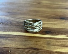 Vintage Simple Knot Modernist  Sterling Silver Ring Marked 925 Size 8 picture
