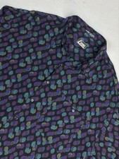Vintage L'uomo by Enro Shirt Mens XL Multi-Color Purple Geometric Circular Patrn picture