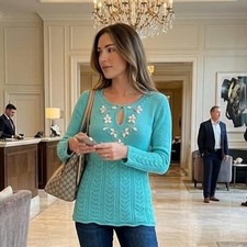 Eci Women's Blue and Green Jumper picture