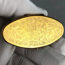 Vintage Stratton England LipView Lipstick Holder and Mirror Compact 1960s Leaf picture