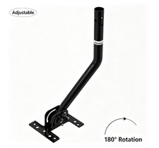 180° Adjustable TV Antenna J Pole Mount Outdoor Universal Base Bracket Black picture