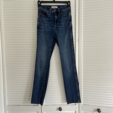 Madewell Stovepipe Jeans Medium Wash Raw Hem Women's Size 23 picture