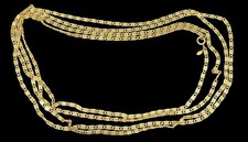 Amazing Vintage Signed DeLillo Single Strand 120” Gold Plated Link Necklace  picture