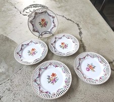 Vtg Reticulated Floral Swag Plates 6” Made In Germany Schumann Bavaria Porcelain picture